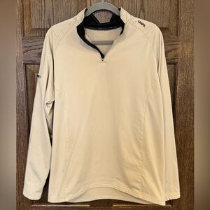 UNRL Men's Women’s Unisex Beige Taupe Quarter-Zip Pullover Size Large